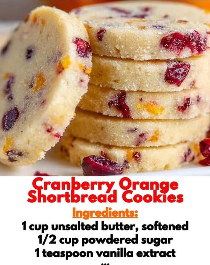 Cranberry Orange Shortbread Cookies