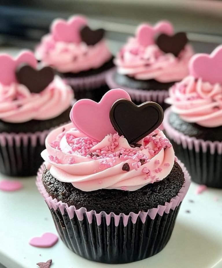 Chocolate Cupcakes with Pink Buttercream