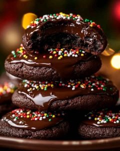 Christmas Chocolate Thumbprint Cookies
