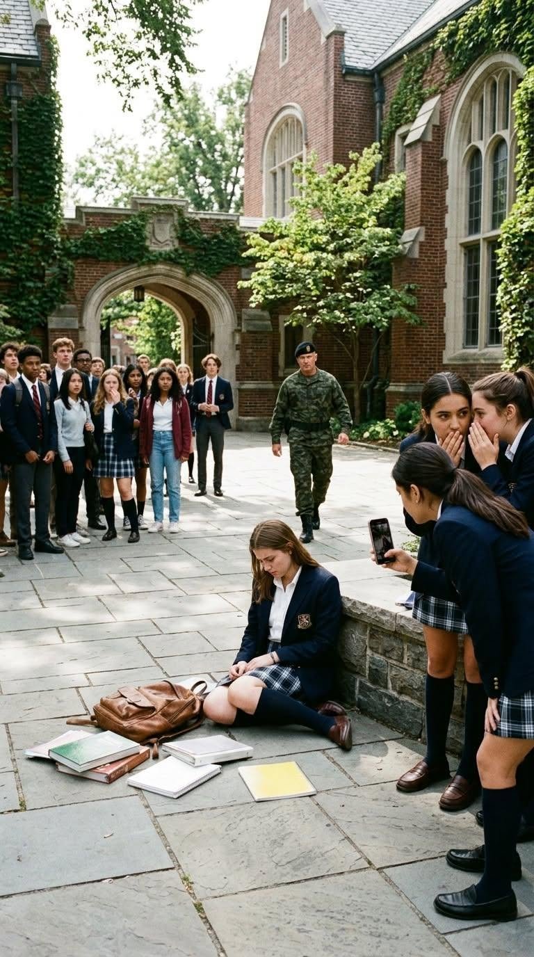 THE 9-YEAR-OLD GIRL WITH A WOODEN CRUTCH CRASHED HARD ON A FRESHLY WAXED WHEELCHAIR RAMP IN FRONT OF THE ENTIRE SCHOOL—WHILE A GROUP OF WEALTHY GIRLS STOOD THERE RECORDING AND LAUGHING… UNTIL HER MOTHER, A FORMER NAVY SEAL, STEPPED THROUGH THE SCHOOL GATES AND TURNED THEIR PERFECT LITTLE WORLD UPSIDE DOWN…