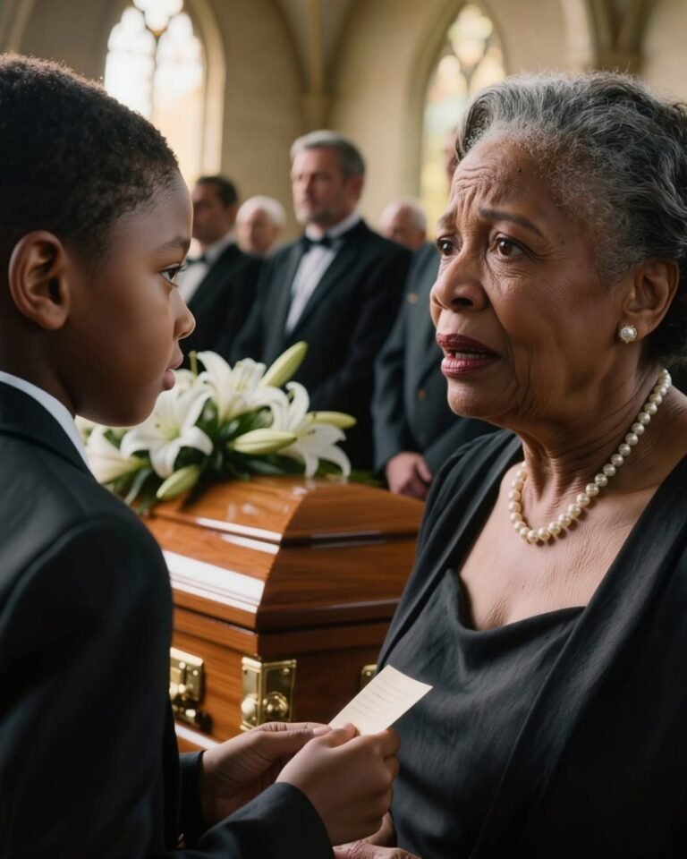 At my husband’s funeral, my 11-year-old grandson pressed a note into my palm: “Grandma, don’t trust Dad.” I wanted to dismiss it as grief. By dawn, I’d learned my son wasn’t mourning—he was waiting for my signature. One call, one folder, and everything changed. | HO