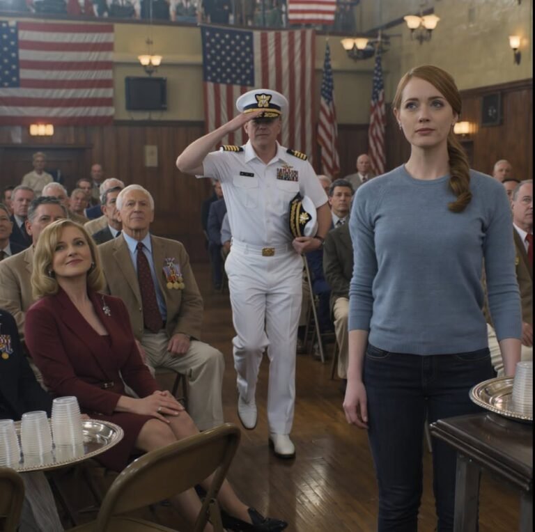 I Came Home to Sit Quietly in the Back Row of My Father’s Veterans’ Ceremony While My Stepmother Smirked, “She Already Left the Navy”—Then a Man in Dress Whites Walked Into That Packed Hall, Ignored the Stage, and Started Walking Straight Toward Me