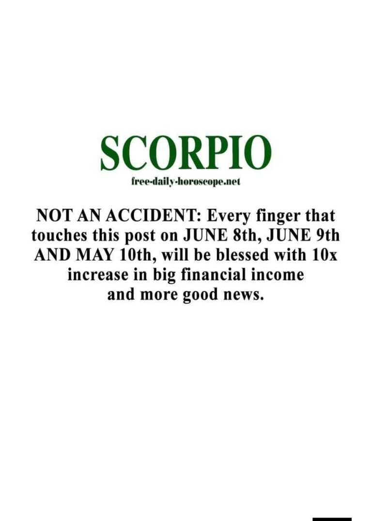 Scorpio, This Is Not an Accident: The Blessing, the Increase, and the Good News Coming Your Way