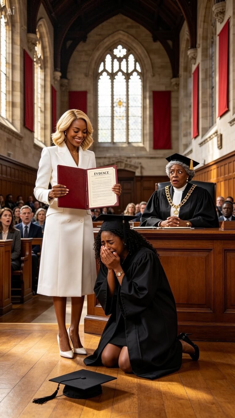 At my twin sister’s Harvard law commencement, she told 1,200 people I was dead. “She has a future. You don’t,” my parents sneered. I didn’t cry. I didn’t scream. I sat in row 14 with the folder she never knew existed, and when the keynote speaker walked in, Stella’s perfect smile finally broke.