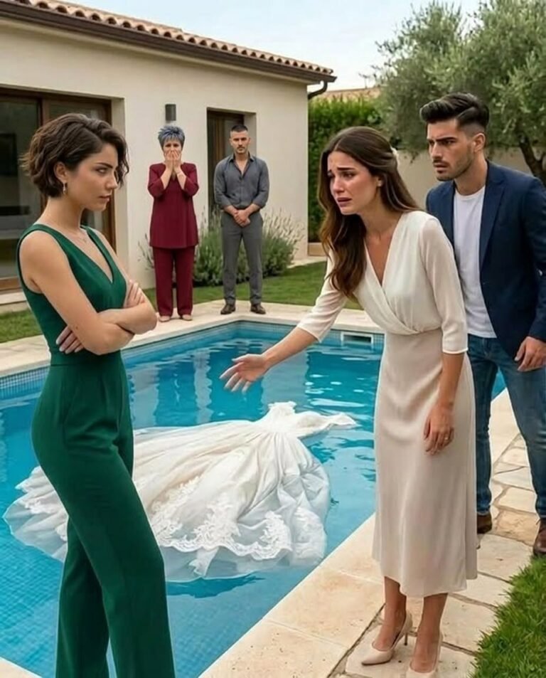 The wedding dress my fiancée had bought with her mother before she passed away was found floating in the pool. “If she cares so much, she should go get it,” my younger sister mocked. What I did next destroyed my family forever.