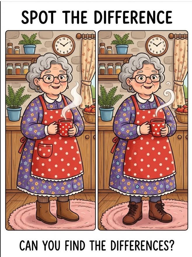 Can You Find the Hidden Difference in Grandma’s Cozy Tea Time Scene?
