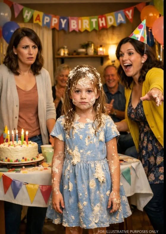 MY SISTER SMEARED CAKE INTO MY DAUGHTER’S FACE AT HER OWN BIRTHDAY—BUT WHEN MY 7-YEAR-OLD CALMLY SAID, “CAN I SHOW THEM THE PRESENT NOW?” THE WHOLE ROOM WENT SILENT