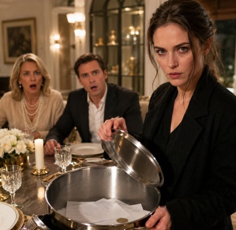 I was shivering with a 40°C fever when my husband slapped me for an empty dinner table. I didn’t cry; I simply signed the divorce papers he threw at me. His mother sneered, “Who do you think you’re scaring? If you leave this house, you’ll end up begging on the streets!” I calmly zipped my coat, looked her dead in the eye, and delivered a single sentence that drained the blood from her face: “I won’t be on the streets, but you will—because I own this house, and your eviction starts now.”