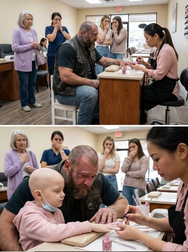 Part 2: A 300-Pound Biker With a Full Face Tattoo Sat on a Tiny Nail Salon Stool Getting Sparkly Pink Polish — and the Reason Made Every Woman in the Room Stop Talking