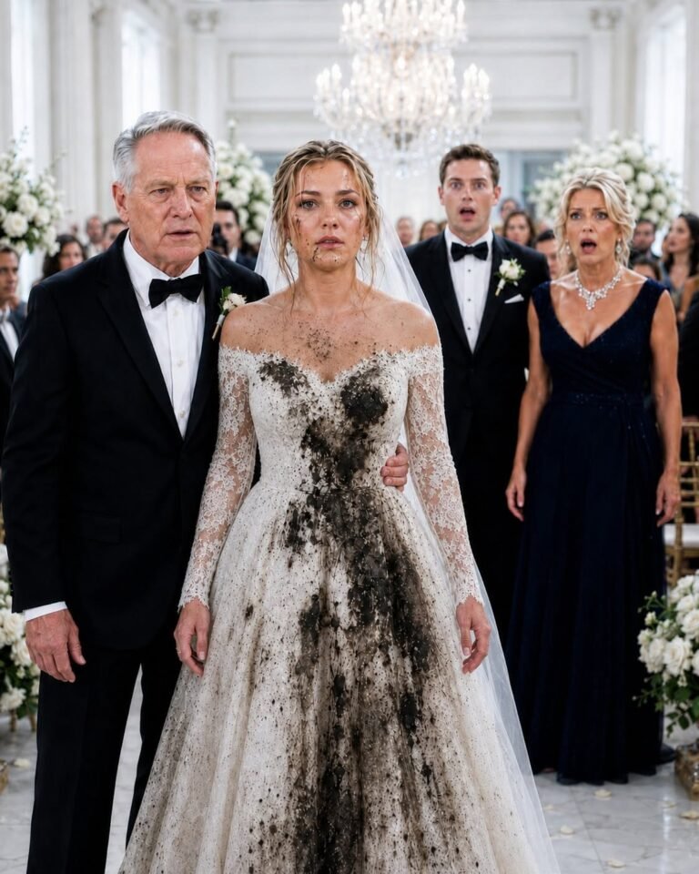 My mother-in-law poured something filthy over my wedding dress and left a note: “Know your place.” In front of 200 guests, I put it on anyway, took my father’s arm, and walked down the aisle without shedding a tear.