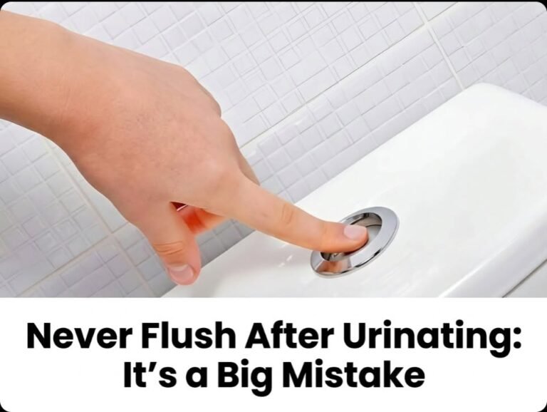 Why is it important not to flush the toilet after urinating?