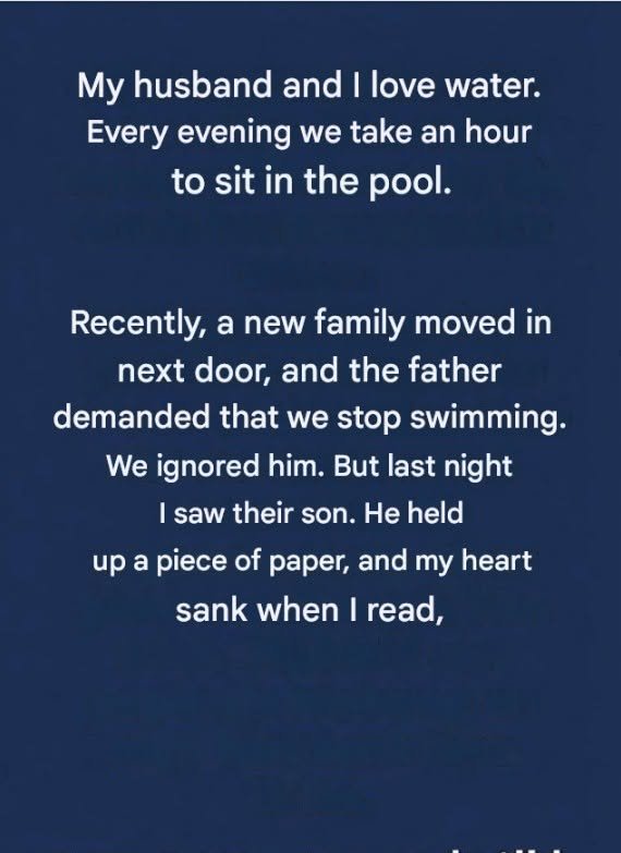 How a routine at the pool turned into a lesson in understanding.