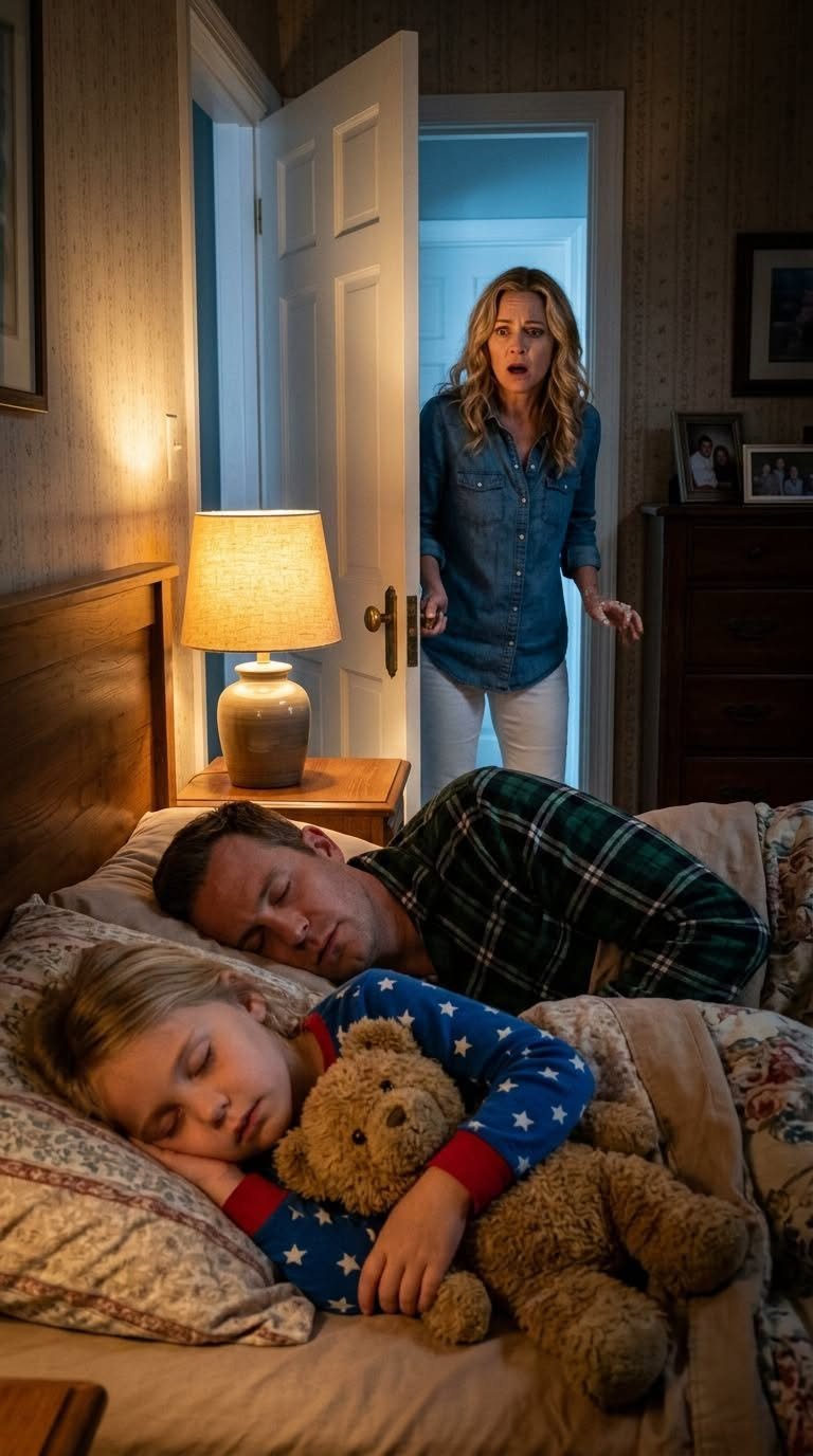 An eight-year-old girl sleeps alone, but every morning she complains that her bed feels “too small.” When her mother checks the security camera at 2 a.m., she breaks down in silent tears…