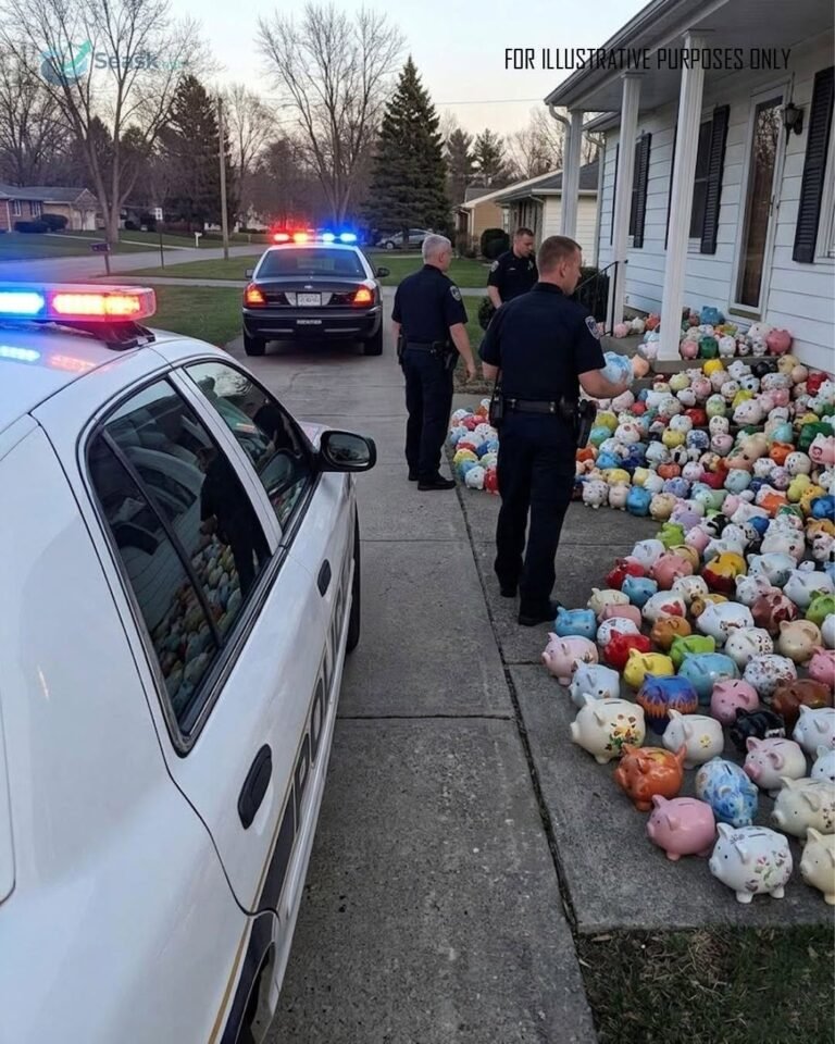 My 6-year-old gave his savings to help our elderly neighbor—then the next morning, our house was surrounded by patrol cars and something unbelievable happened.