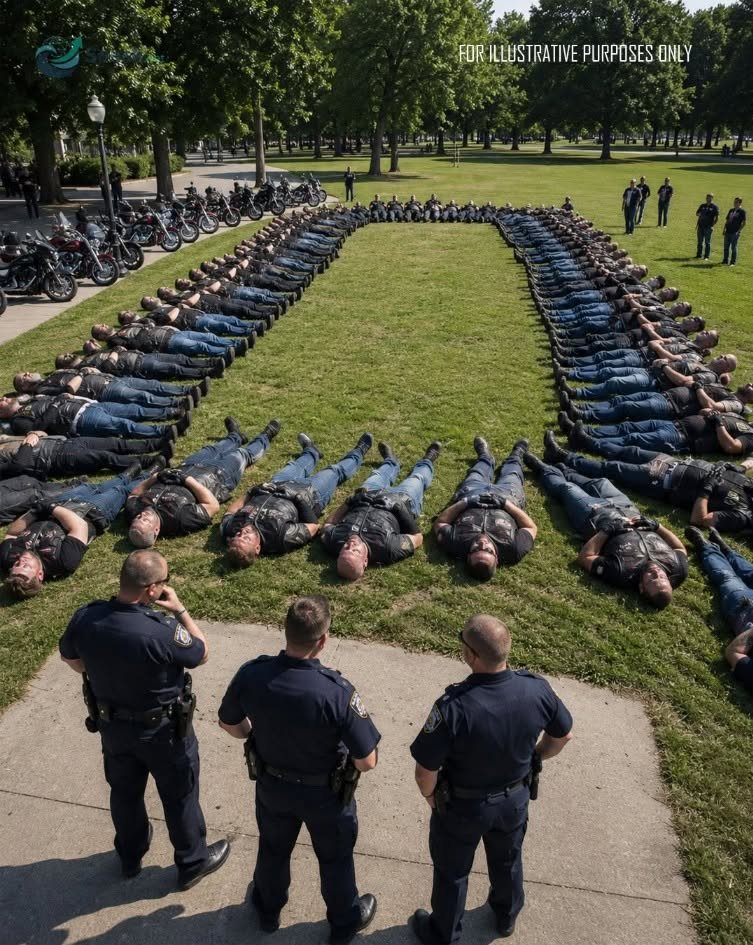 Police couldn’t understand why dozens of bikers stood guarding an empty space in the heat—but the truth behind it left everyone silent and changed everything