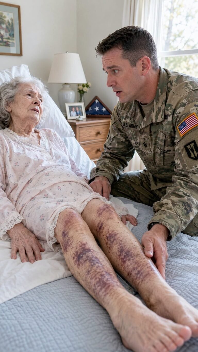 When I came home from deployment, my wife told the neighbors, “His mother has dementia—she hurts herself.” But I found Mom locked in a dark bedroom, fully lucid, with no phone and b:ruis she refused to explain. I smiled, pretended to believe my wife, and secretly recorded her boasting, “No one will trust that old woman.” The next morning, I drove her to the psychiatric evaluation she had arranged for Mom—and handed the doctor a different file. 0