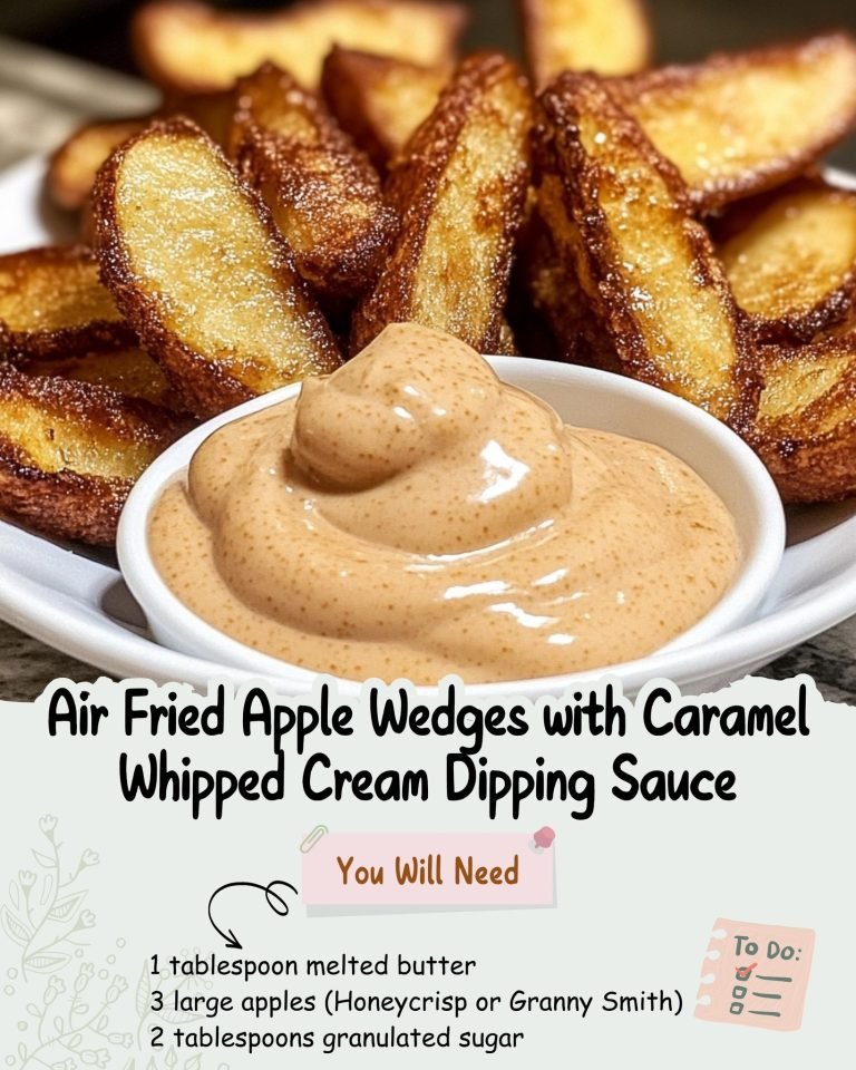 Air Fried Apple Wedges with Caramel Whipped Cream Dipping Sauce