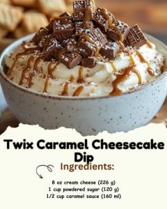 Twix Caramel Cheesecake Dip