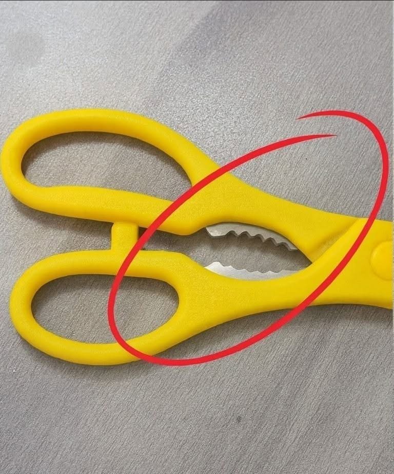 What is that strange toothed part on kitchen scissors for?