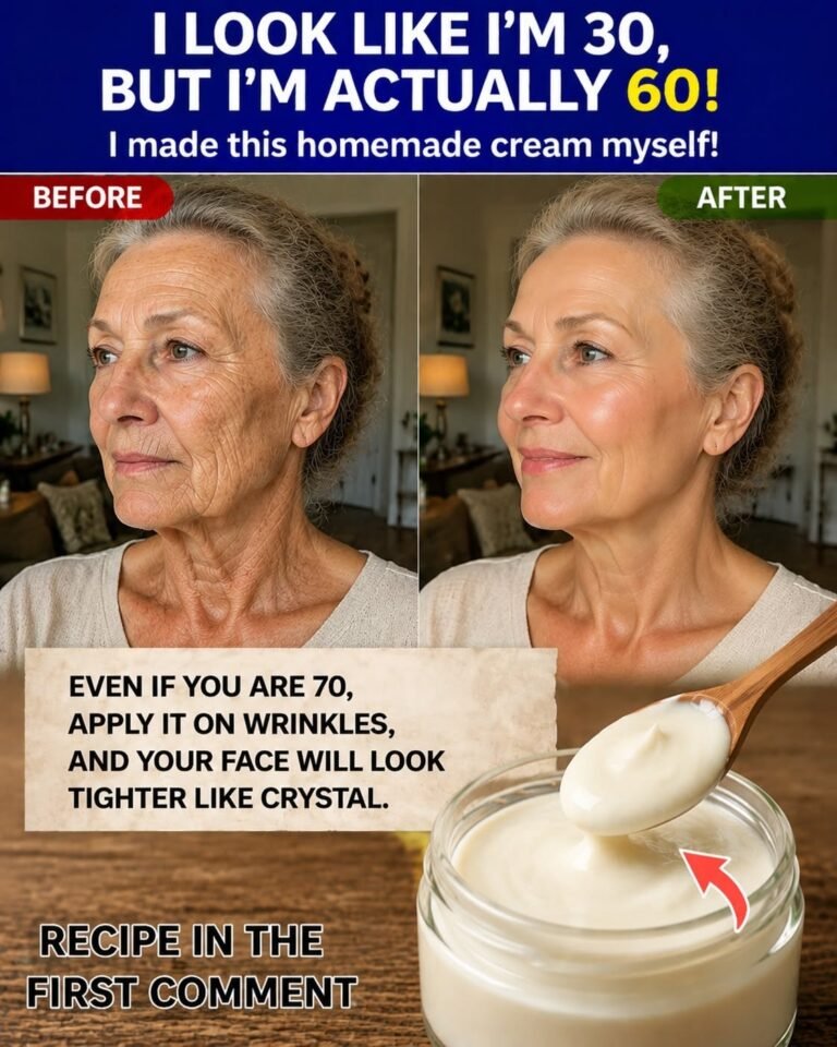 Prepare the baking soda cream and apply it before bed. Goodbye wrinkles and blemishes…see more