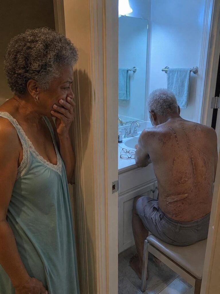 My husband used to lock himself in the bathroom every morning at 4 a.m. for thirty-five years. And the night I finally looked through the keyhole, I