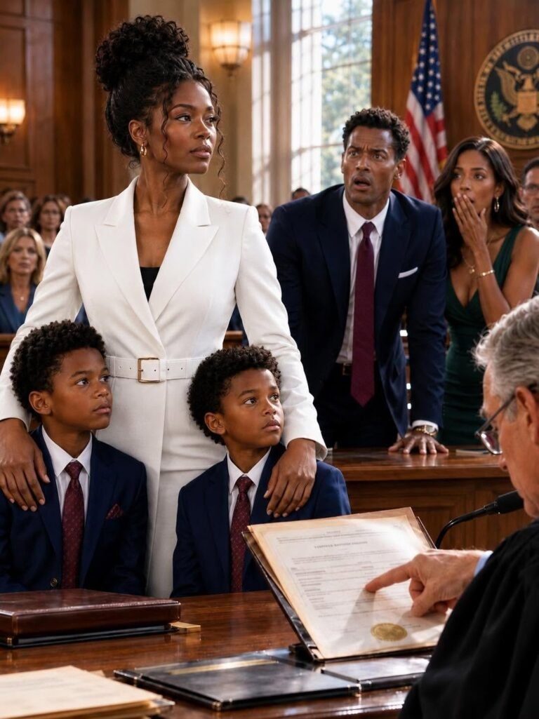 My Husband Walked Into Divorce Court With Three Attorneys, an Ironclad Prenup, and the Woman He Planned to Marry—Certain He Would Take Our Entire Fortune and Full Custody of Our Twin Boys… Until the Judge Opened the Company’s Original Ownership Records, Read the First Name Listed, and Asked One Question That Drained Every Bit of Color From His Face