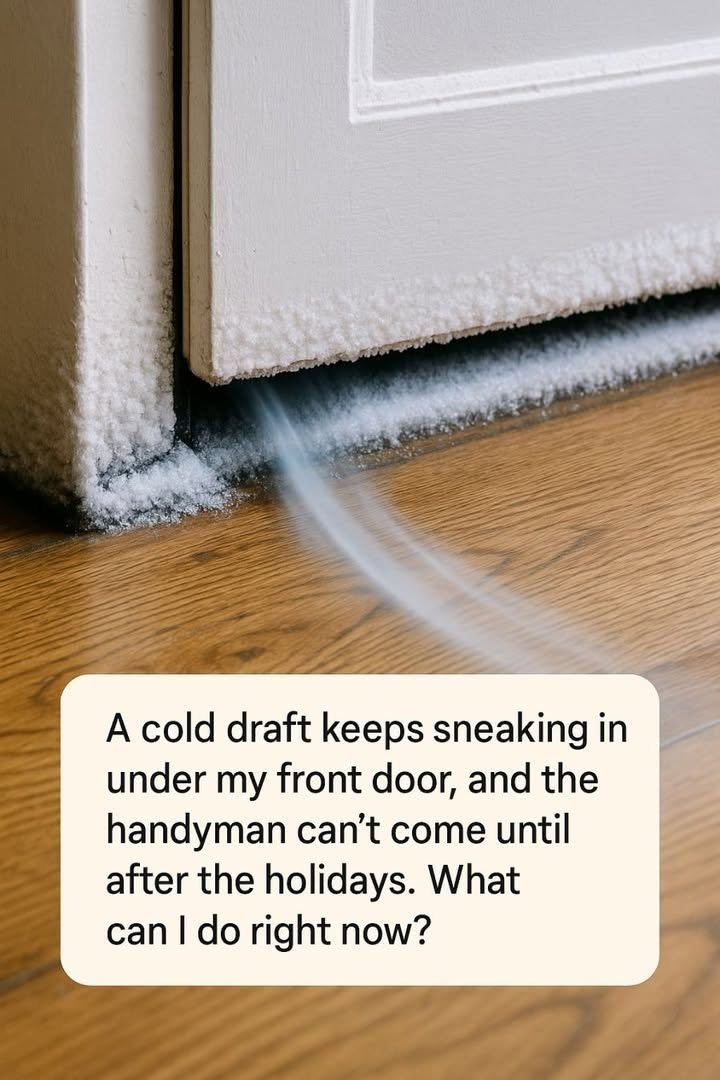 A cold draft keeps sneaking in under my front door, and the handyman can’t come until after the holidays. What can I do right now?