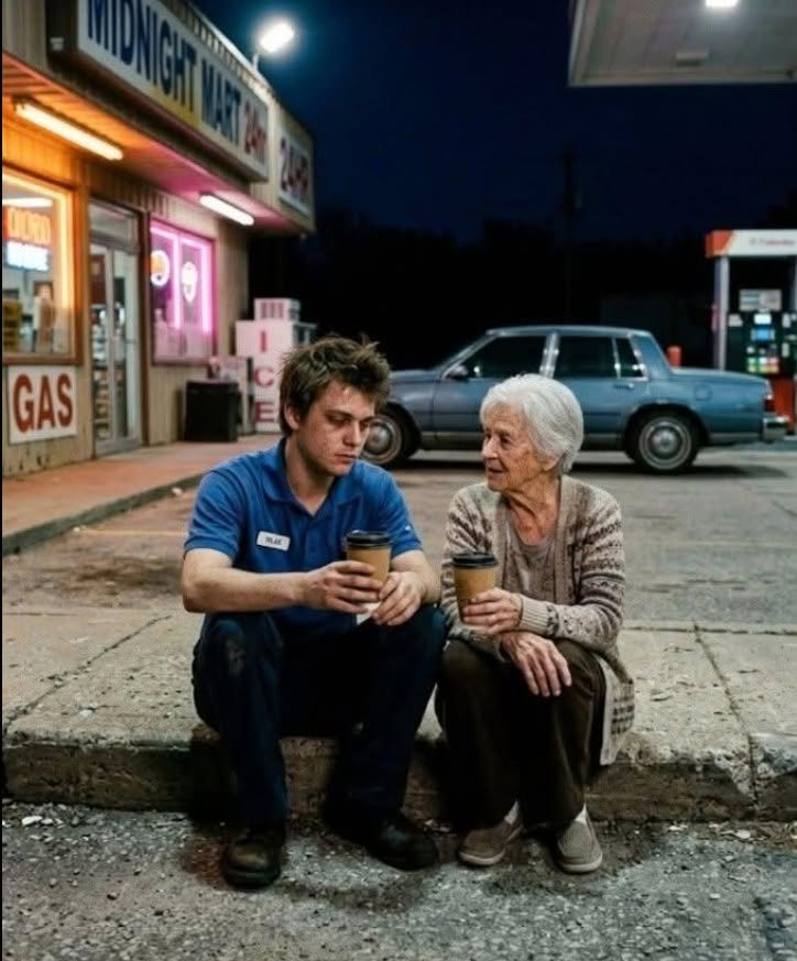 A 20-year-old gas station clerk dreaded the lonely graveyard shift, until an 80-year-old woman in a faded Buick started showing up at 2 AM with two black coffees.