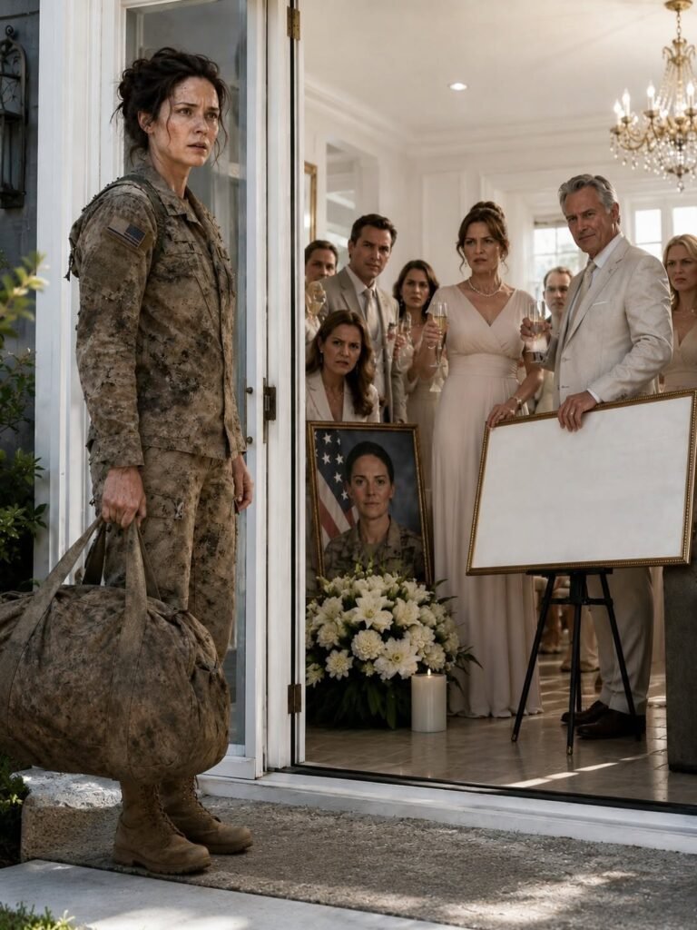 They said I djed in combat. I made it home, only to find my parents throwing a party—not to mourn me, but to celebrate a massive insurance payout. I stood there, frozen, staring at the $3 million check. I was going to just walk away, but I couldn’t. Ten minutes later, I crashed the party. Every laugh abruptly died out, replaced by the sound of bodies hitting the floor and faces frozen in sheer terror.