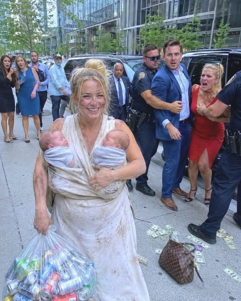 “Buy the bastards some milk,” my wealthy fiancée laughed, throwing a $20 bill at my ex-wife. I had thrown my ex out a year ago, believing she cheated. Now she was walking a dirt road, collecting cans with twin babies strapped to her chest. When I saw the babies had my exact hair and eyes, my blood turned ice. My ex just looked at me with terrifying pity. I hunted down the private investigator who handled my divorce. When I forced him open his safe, the documents inside revealed the darkest secret that shattered my life.