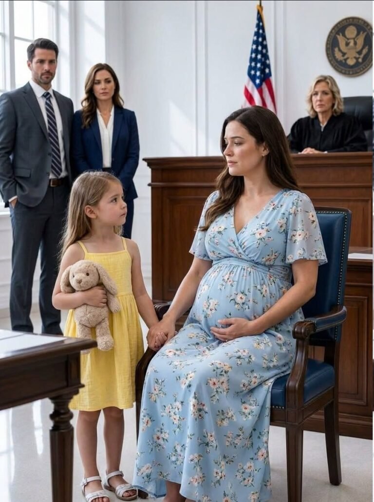 Eight Months Pregnant, She Gave Her Ch3ating Husband Everything In Court — Until A Six-Year-Old Girl Walked In With A Stuffed Rabbit And Revealed His Secret.