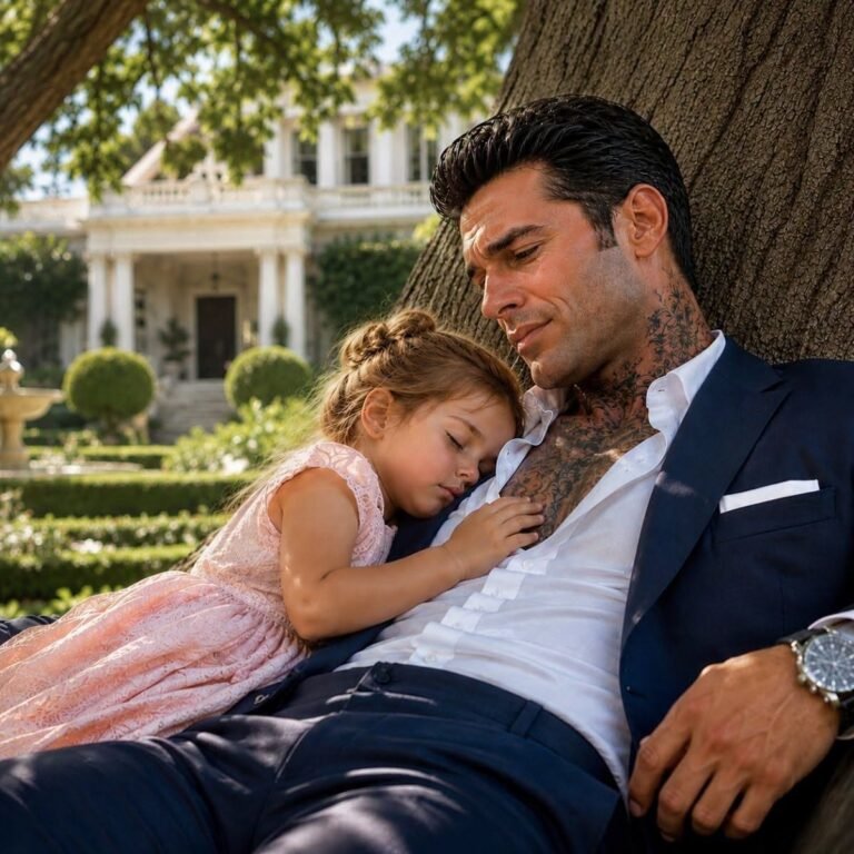 The mafia boss pretended to sleep under a tree… until the maid’s little daughter snuggled up to his chest and melted his cold heart forever.