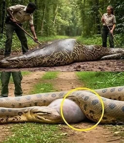  Park Rangers Were Forced To Cut Open A Giant Anaconda After Discovering Something Shocking Inside 