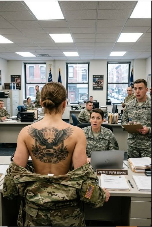 They Ordered a “Washed-Up Grandma” to Remove Her Army Shirt—Then a Hidden Tattoo Made the Entire Base Go Silent: On a blazing New Mexico morning, Elena Morgan walks onto an army base looking like just another older woman in a faded PT shirt. Staff mock her, recruits laugh, and even her own family wants her to stop wearing the past. But when she’s forced to take off the uniform, a black tattoo marked Night Falcon 819 flashes across her back—and suddenly a colonel is saluting, a major is apologizing, and everyone realizes they just humiliated a living legend.