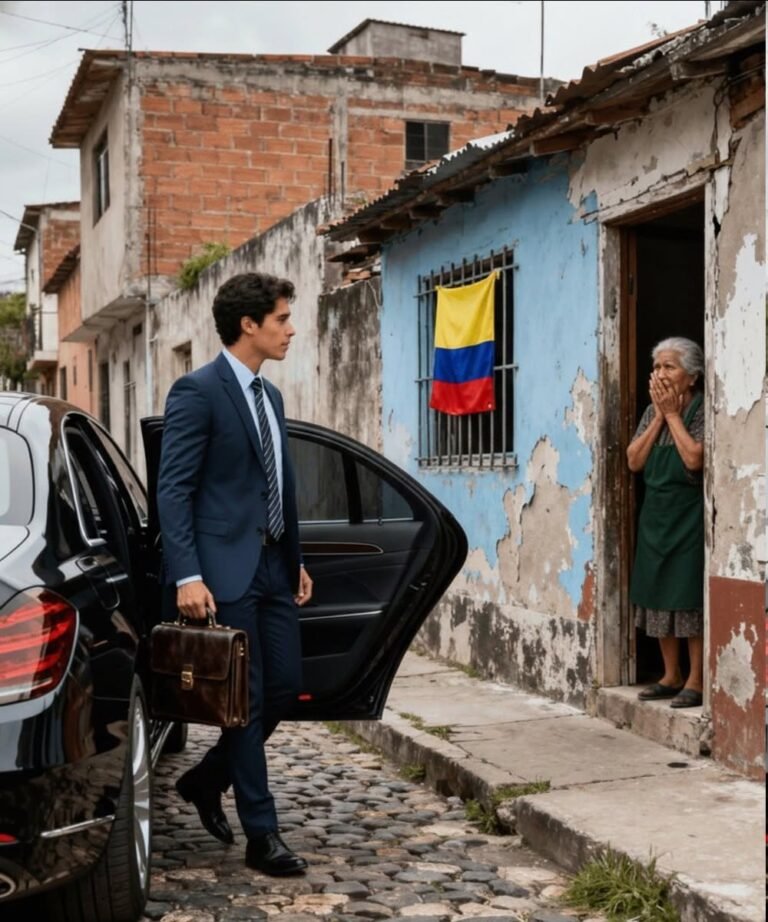A young millionaire arrived in a Mercedes
