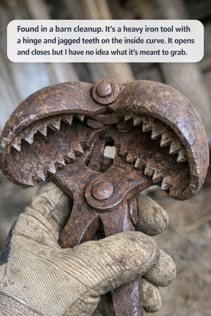 Found in a Barn Cleanup: A Heavy Iron Tool With Jagged Teeth