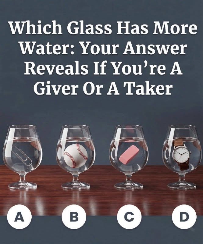 Which Glass Has More Water: Your Answer Reveals If You’re A Giver Or A Taker