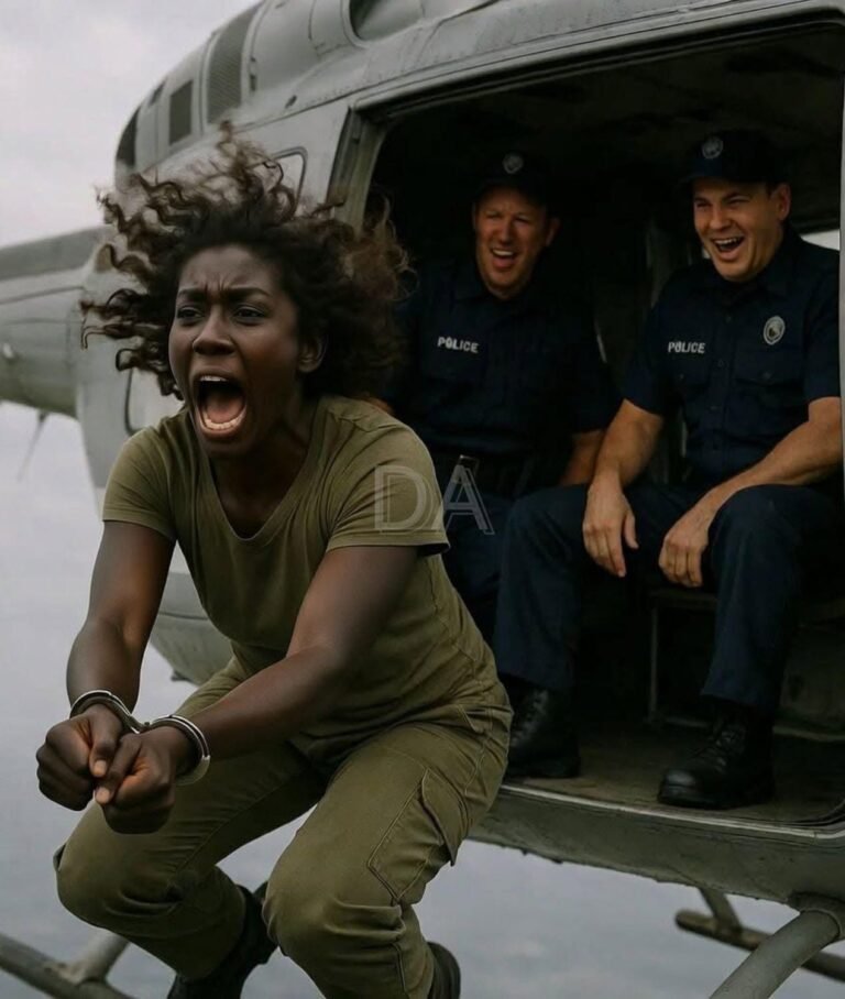 Police officers threw a handcuffed black woman from a helicopter, unaware that she was armed.
