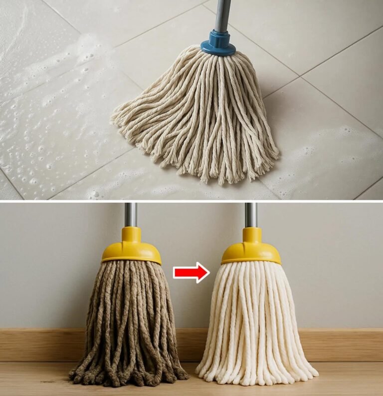 The trick to cleaning the mop to wash the floors and make it look like new again