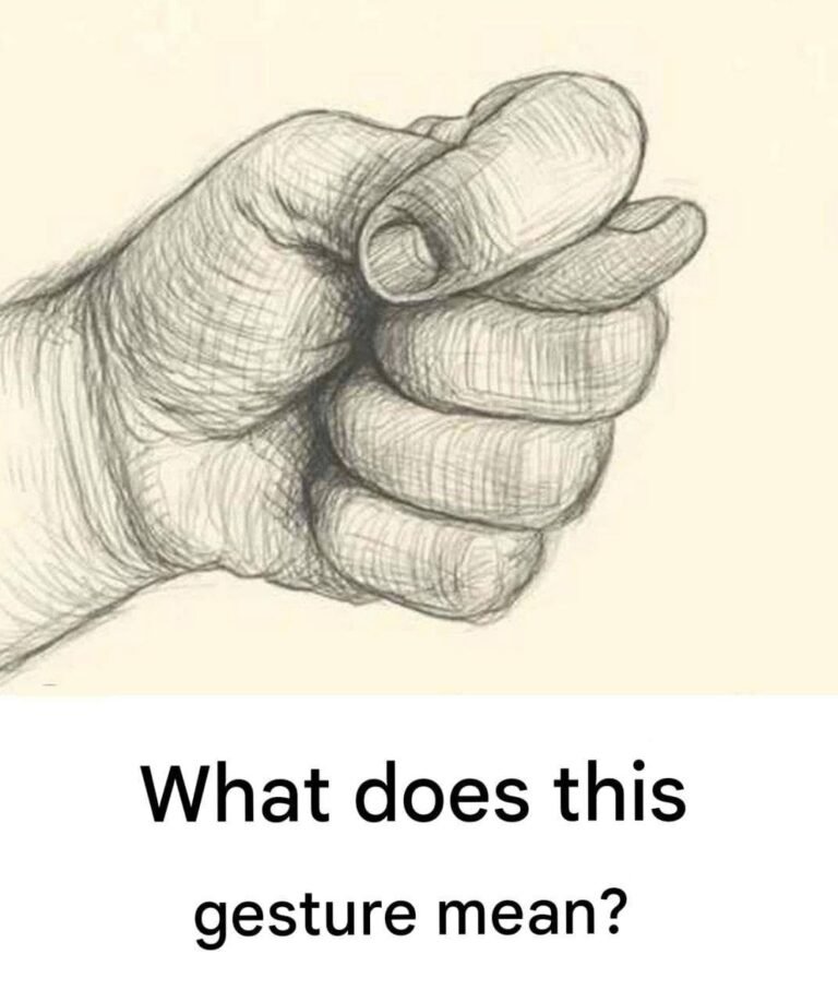 What does this gesture mean, where the thumb is trapped between the fingers?