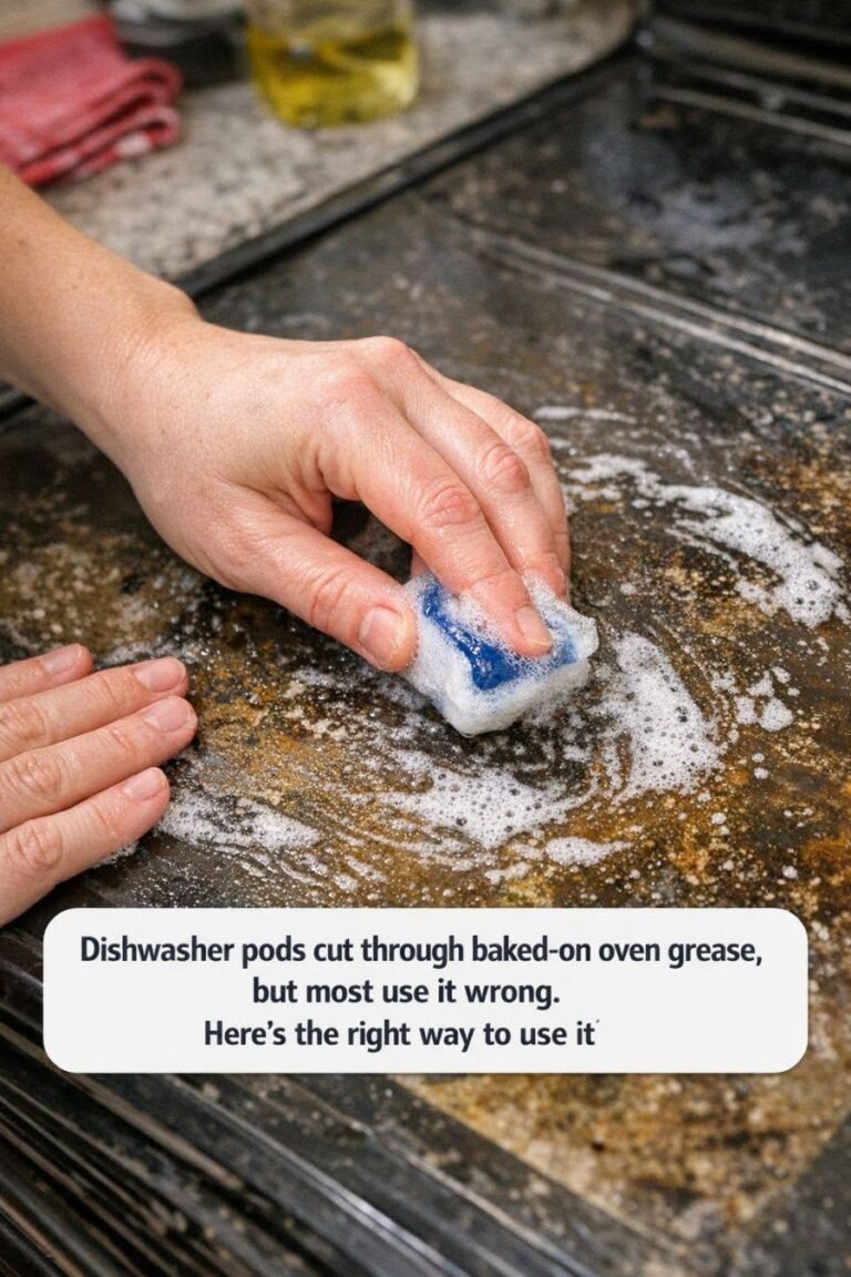 Dishwasher pods cut through baked-on oven grease, but most use it wrong. Here’s the right way to use it