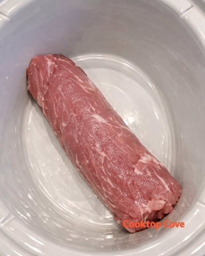 Drop a raw whole pork tenderloin in the crock and 2 other simple ingredients to get a meal so delicious your husband will be begging for more.