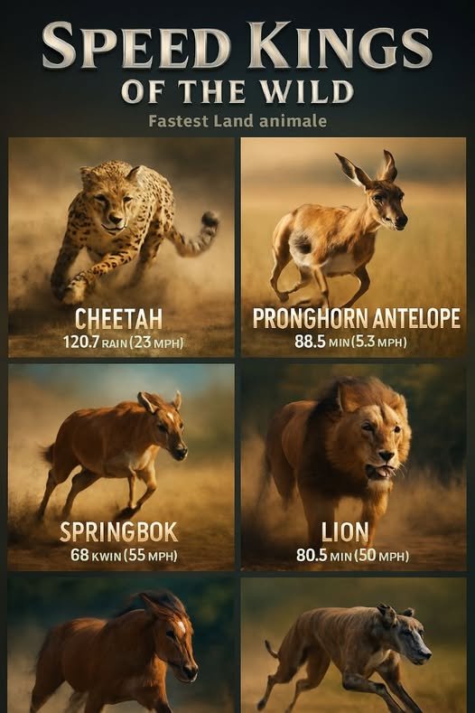 6 FASTEST LAND ANIMALS