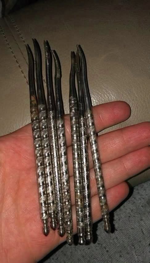 My friends grandparents passed and he grabbed these but has no idea what that are, maybe cocktail stirs. Any idea?See more in 1st commentMy friends grandparents passed and he grabbed these but has no idea what that are, maybe cocktail stirs. Any idea?See more in 1st comment