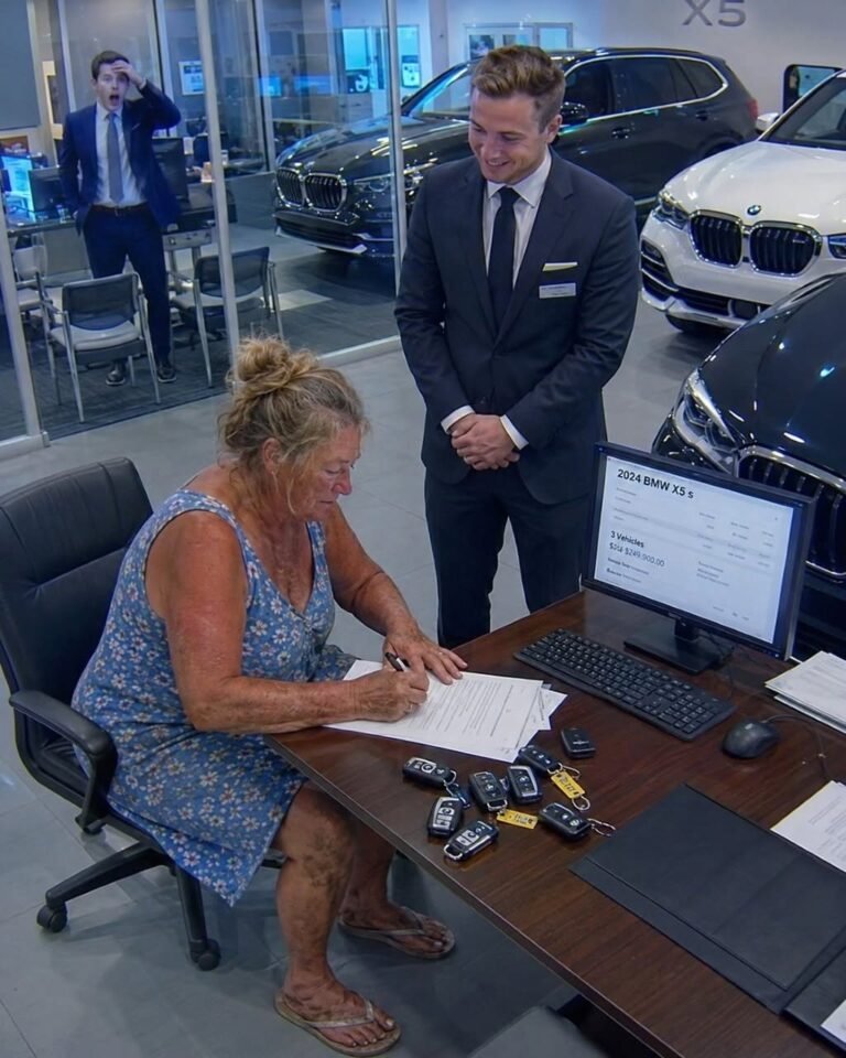 The BMW salesman looked at Mary Carter’s worn farm dress, laughed in front of the entire showroom, and said, “Try the used-car lot. That’s