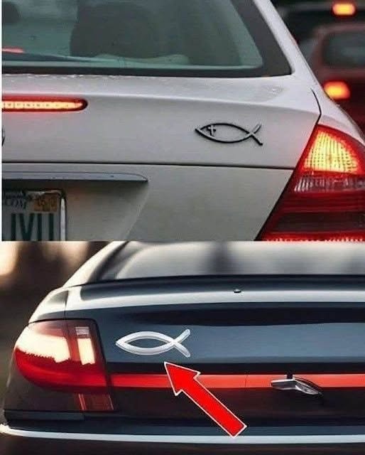 What does the small fish-shaped symbol on the back of some cars mean and what is it for?see more