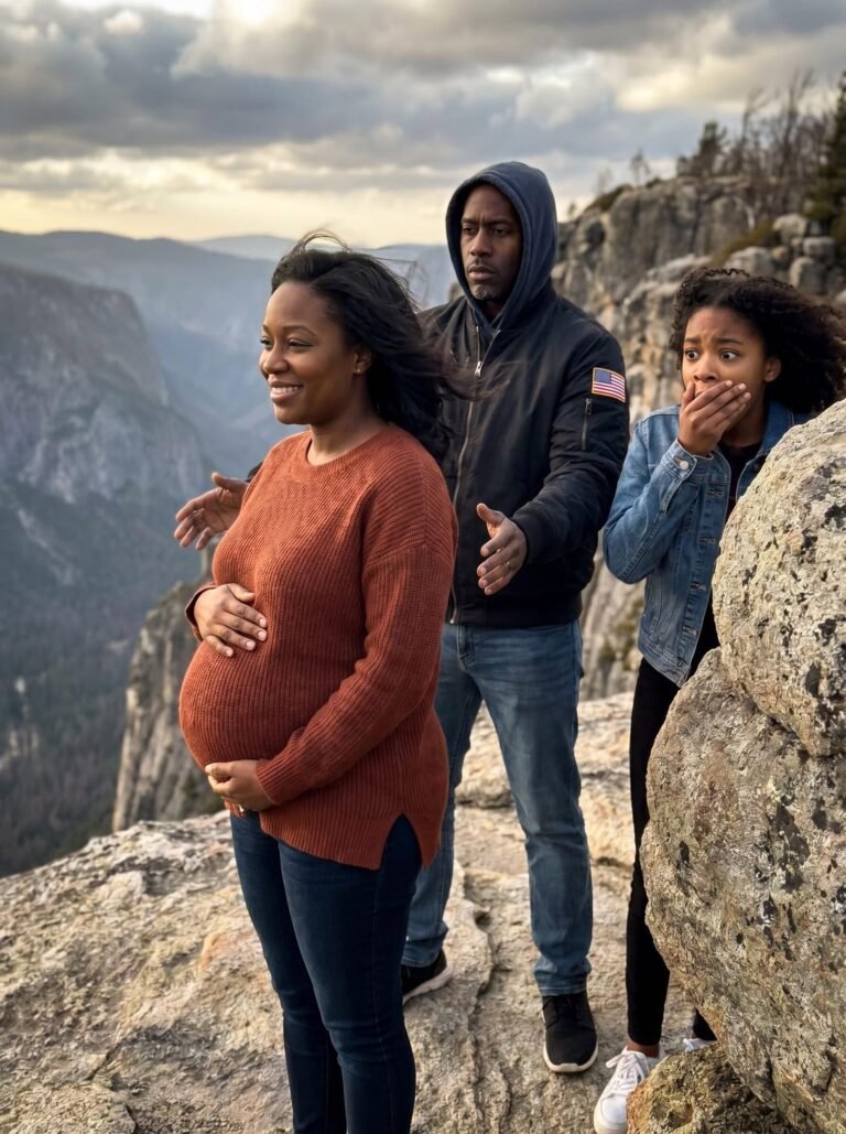 I was seven months pregnant when my husband smiled, touched my shoulder, and whispered, ‘Trust me.’ One second later, I was falling off a cliff. As I clawed at the rocks, I heard him say the words that shattered everything: ‘It’s all mine now.’ But he made one mistake—he didn’t make sure I was dead. And when a stranger heard my scream, my story stopped being about betrayal… and started becoming something far more dangerous.