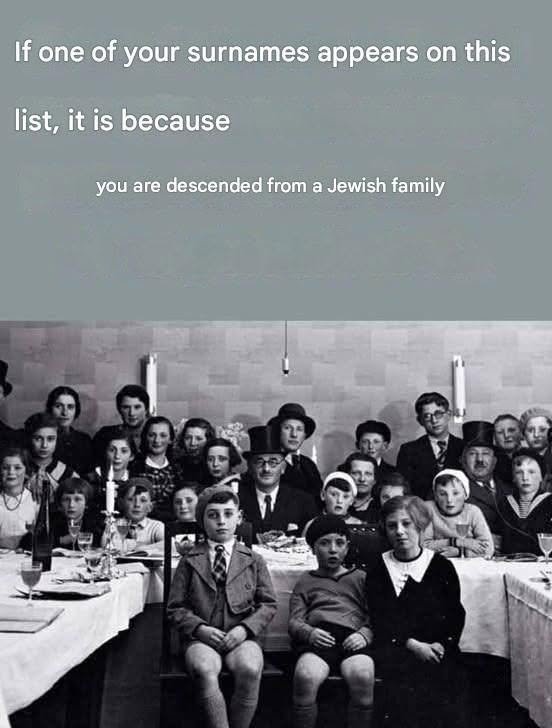 If your last name is on this list, you could have Jewish ancestors.