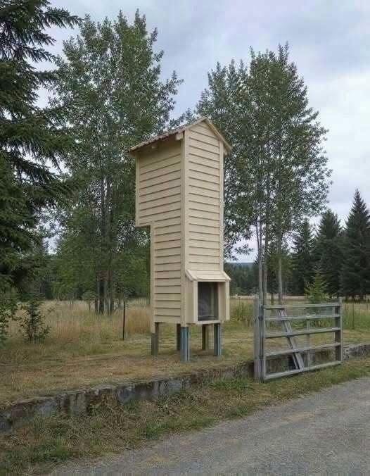We keep seeing these along the roads in Oregon, and we still have no idea what they are. They’re usually placed at the end of a driveway, with the